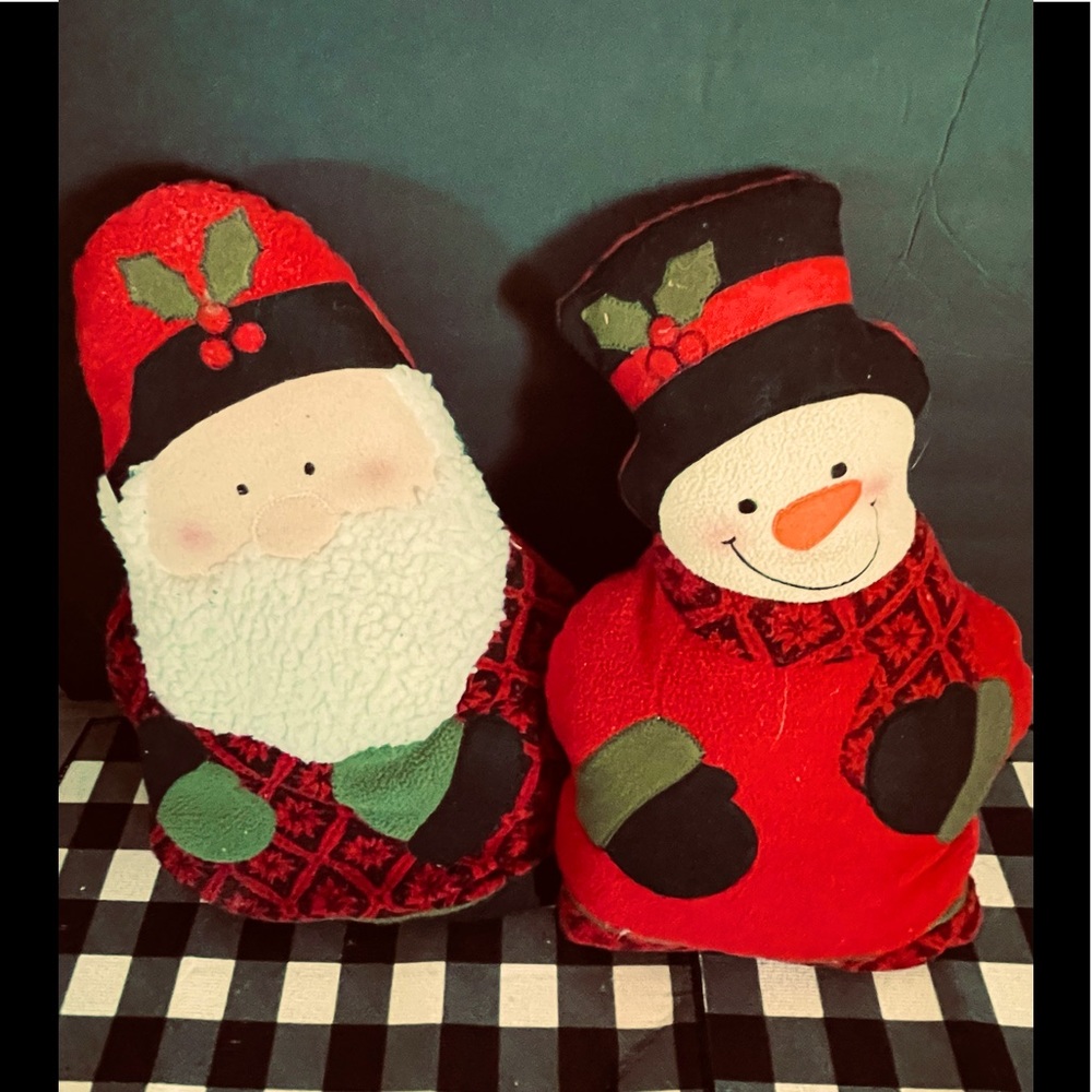 Santa Claus & Snowman Pillows (set of 2)